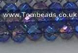 CNC633 15.5 inches 6mm faceted round plated natural white crystal beads