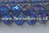 CNC634 15.5 inches 8mm faceted round plated natural white crystal beads