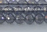 CNC639 15.5 inches 6mm faceted round plated natural white crystal beads