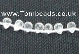 CNC64 5*7mm faceted teardrop grade A natural white crystal beads