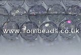 CNC640 15.5 inches 8mm faceted round plated natural white crystal beads