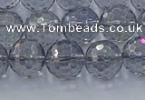 CNC641 15.5 inches 10mm faceted round plated natural white crystal beads
