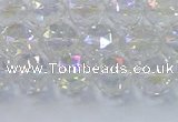 CNC646 15.5 inches 8mm faceted round plated natural white crystal beads