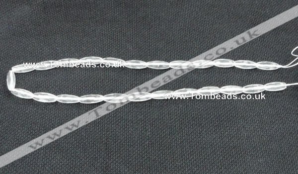 CNC65 6*16mm faceted rice grade A natural white crystal beads