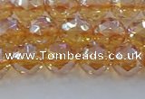 CNC652 15.5 inches 8mm faceted round plated natural white crystal beads