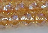 CNC654 15.5 inches 12mm faceted round plated natural white crystal beads