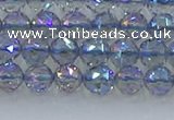 CNC657 15.5 inches 6mm faceted round plated natural white crystal beads