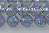 CNC659 15.5 inches 10mm faceted round plated natural white crystal beads