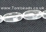 CNC66 10*20mm faceted rice grade A natural white crystal beads
