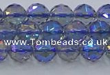 CNC664 15.5 inches 8mm faceted round plated natural white crystal beads