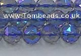 CNC665 15.5 inches 10mm faceted round plated natural white crystal beads