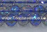 CNC666 15.5 inches 12mm faceted round plated natural white crystal beads