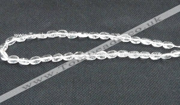 CNC69 15 inches 8*16mm oval grade A natural white crystal beads