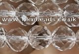 CNC703 15.5 inches 8mm faceted round white crystal beads