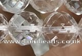 CNC707 15.5 inches 16mm faceted round white crystal beads