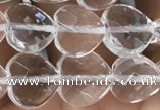 CNC735 15.5 inches 8*8mm faceted heart white crystal beads