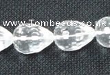 CNC74 8*12mm faceted teardrop grade A natural white crystal beads