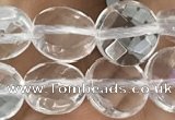 CNC744 15.5 inches 8mm faceted coin white crystal beads