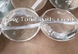 CNC748 15.5 inches 16mm faceted coin white crystal beads