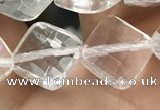 CNC754 15.5 inches 10*10mm faceted diamond white crystal beads