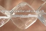 CNC759 15.5 inches 20*20mm faceted diamond white crystal beads