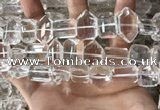 CNC809 12*16mm - 15*22mm faceted freeform white crystal beads