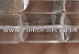 CNC812 15.5 inches 10*14mm faceted rectangle white crystal beads