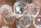 CNC822 Top drilled 6*9mm faceted teardrop white crystal beads