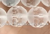 CNC853 15.5 inches 12mm faceted round white crystal beads