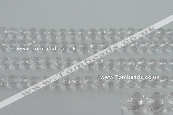 CNC88 15.5 inches 6mm faceted round natural white crystal beads