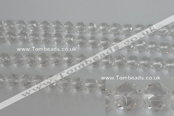 CNC89 15.5 inches 8mm faceted round natural white crystal beads