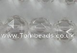 CNC90 15.5 inches 10mm faceted round natural white crystal beads