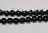 CNE02 15.5 inches 6mm round black stone needle beads wholesale