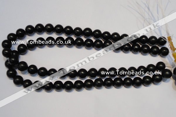 CNE02 15.5 inches 6mm round black stone needle beads wholesale