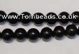 CNE04 15.5 inches 10mm round black stone needle beads wholesale