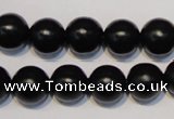 CNE07 15.5 inches 16mm round black stone needle beads wholesale