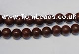 CNE08 15.5 inches 6mm round red stone needle beads wholesale