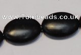 CNE18 15.5 inches 18*25mm oval black stone needle beads wholesale