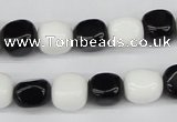 CNG02 15.5 inches 9*12mm nuggets black & white agate beads