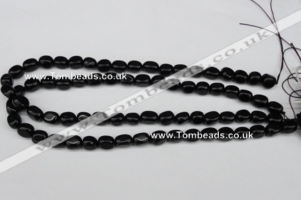 CNG03 15.5 inches 9*12mm nuggets black agate gemstone beads