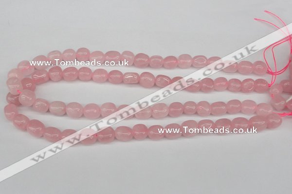 CNG07 15.5 inches 9*12mm nuggets rose quartz gemstone beads