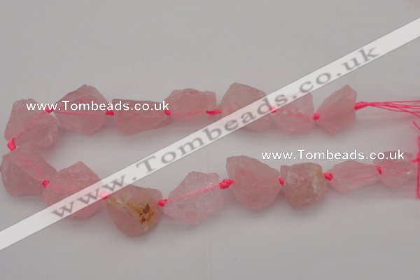 CNG1000 15.5 inches 15*25mm - 25*30mm nuggets rose quartz beads