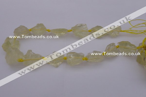 CNG1002 15.5 inches 15*25mm - 25*30mm nuggets lemon quartz beads