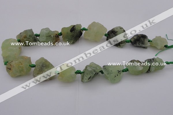 CNG1009 15.5 inches 15*25mm - 25*30mm nuggets green rutilated quartz beads