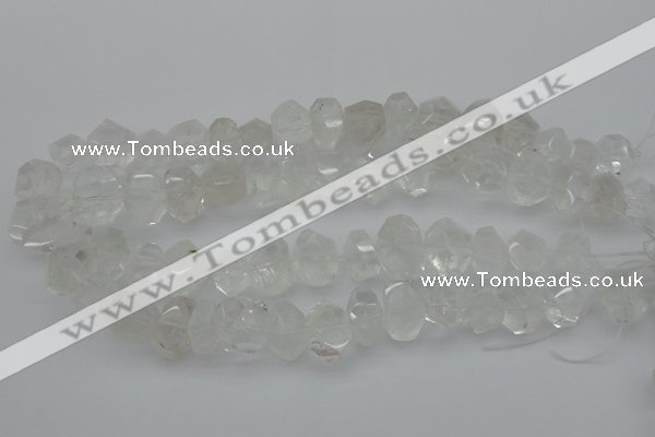 CNG1021 15.5 inches 10*14mm - 15*20mm faceted nuggets white crystal beads