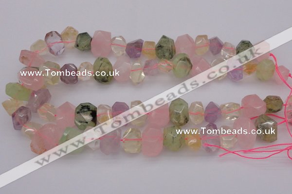 CNG1023 10*14mm - 15*20mm faceted nuggets multicolor quartz beads