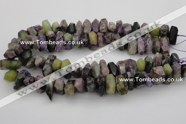 CNG1029 15.5 inches 10*14mm - 15*20mm faceted nuggets charoite beads