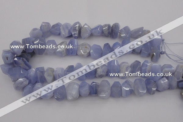CNG1037 12*16mm - 15*20mm faceted nuggets blue lace agate beads