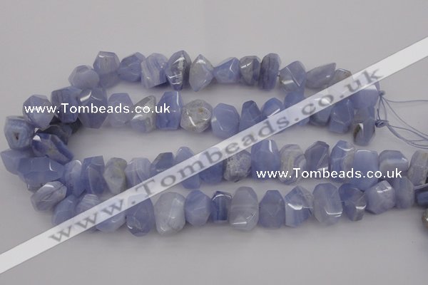 CNG1037 12*16mm - 15*20mm faceted nuggets blue lace agate beads