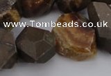 CNG1038 13*18mm - 18*25mm faceted nuggets ammonite fossil beads